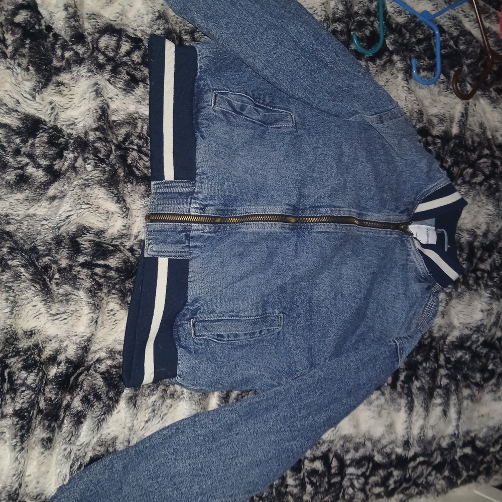 Highway Jeans Blue Denim Jacket with Navy Trim